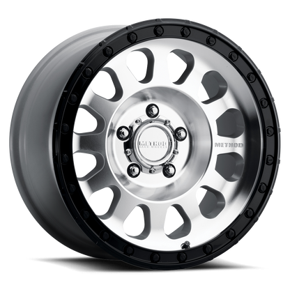 (set of 4) Method MR315 Machined - Gloss Black Lip | 17x8.5" +0mm | 5x5in Wheel