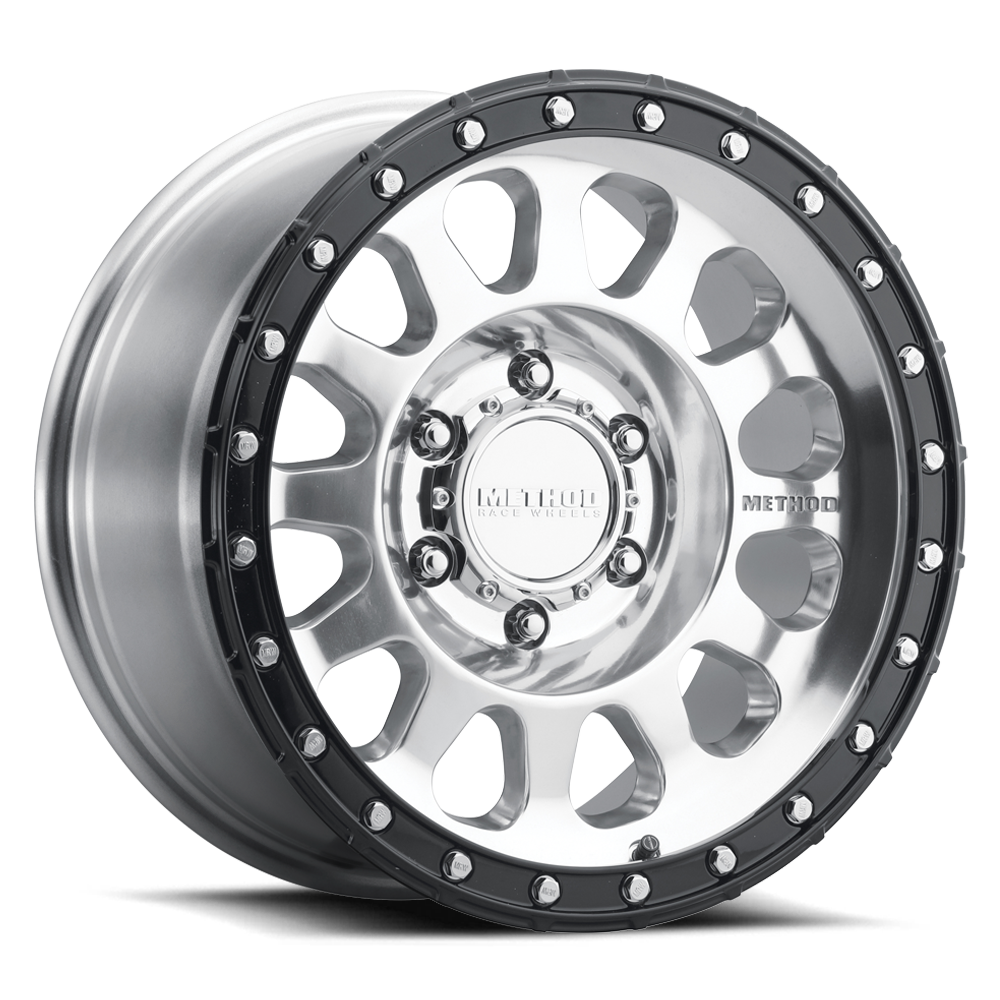 (set of 4) Method MR315 Polished - Gloss Black Lip | 17x8.5" +0mm | 6x5.5in Wheel