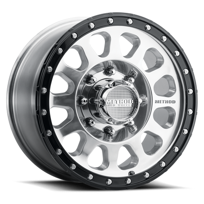 (set of 4) Method MR315 Polished - Gloss Black Lip | 17x8.5" +25mm | 8x6.5in Wheel