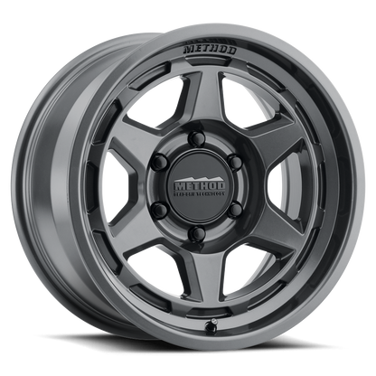 (set of 4) Method MR708 Gloss Titanium | 17x8.5" +25mm | 6x5.5in Wheel