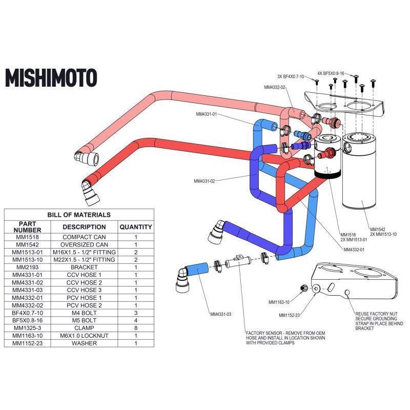 Mishimoto Baffled Oil Catch Can Kit | 2015-2016 Ford F-150 EcoBoost 3.5L (MMBCC-F35T-15SBE)