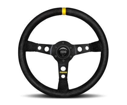 Momo MOD07 Steering Wheel 350mm -  Black Suede/Black Spokes/1 Stripe