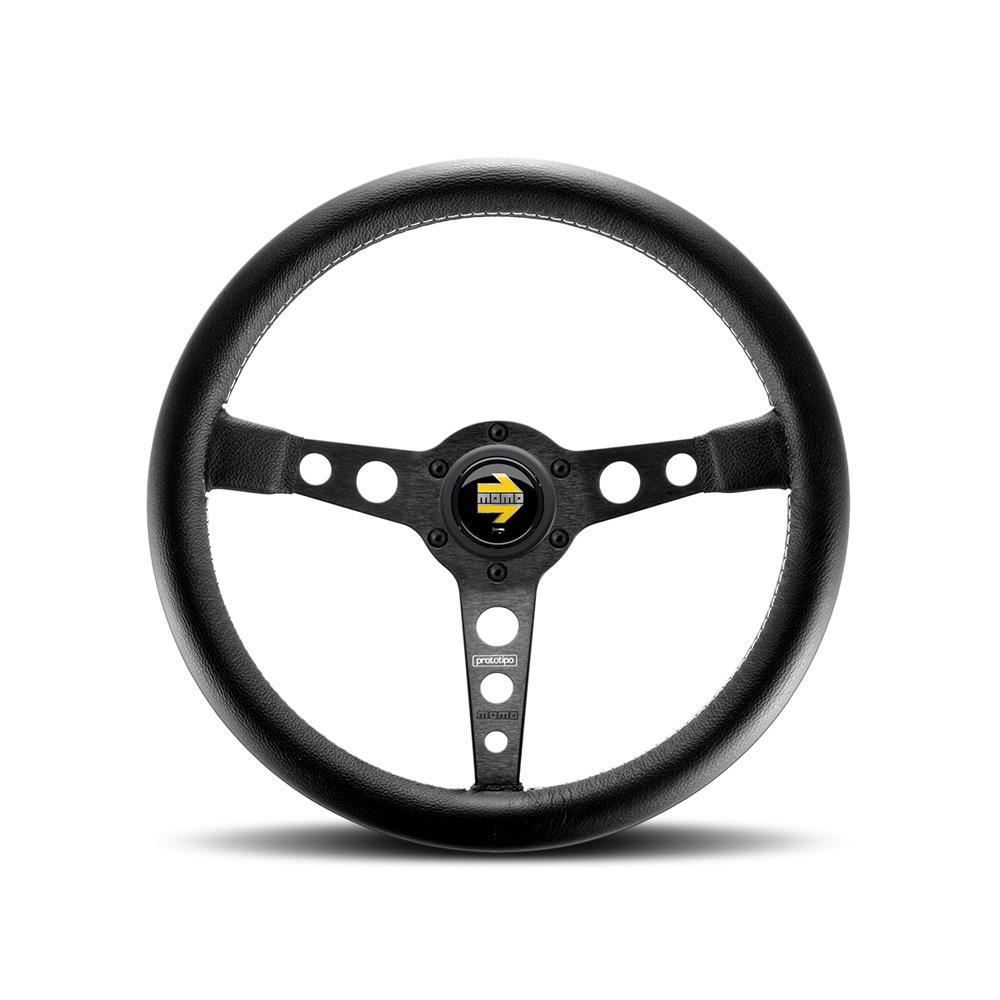 MOMO Prototipo 350mm Black Leather Steering Wheel (PRO35BK)