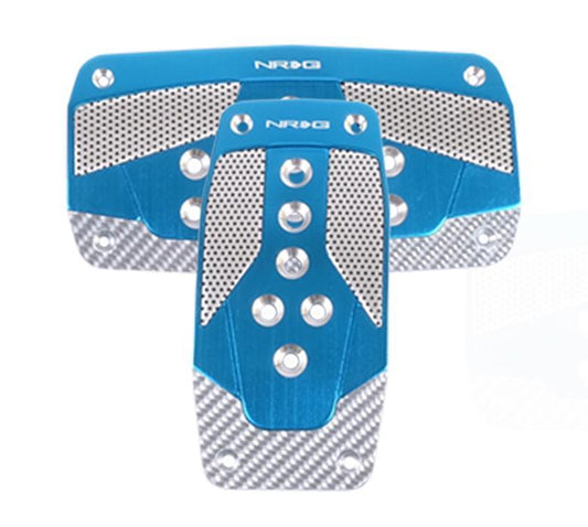 NRG Aluminum Sport Pedal Blue w/ Silver Carbon AT
