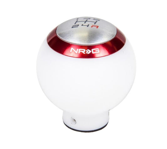 NRG White Shift Knob - 4 interchangeable rings