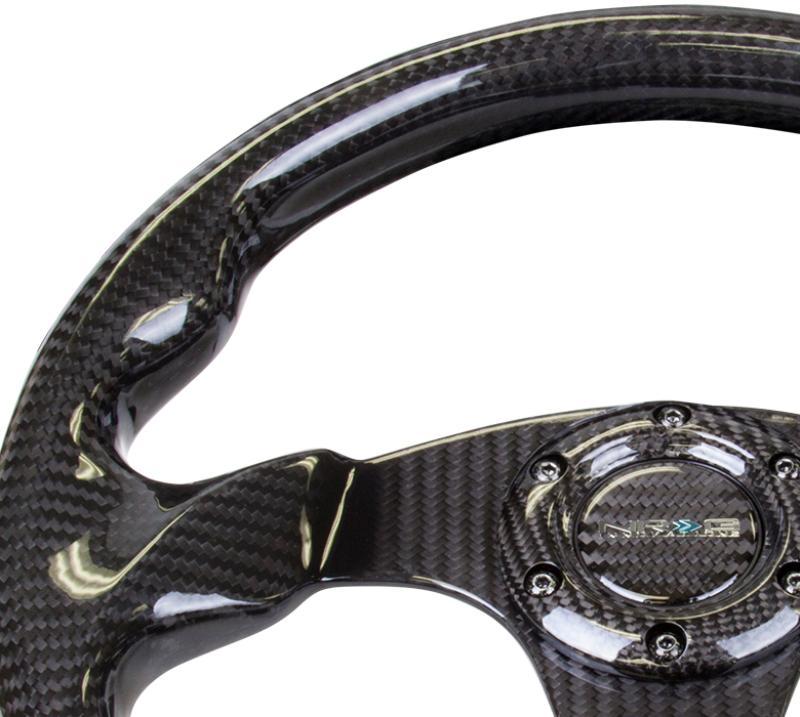 NRG Flat Bottom Carbon Fiber Steering Wheel - 320mm (ST-009CF/BK)