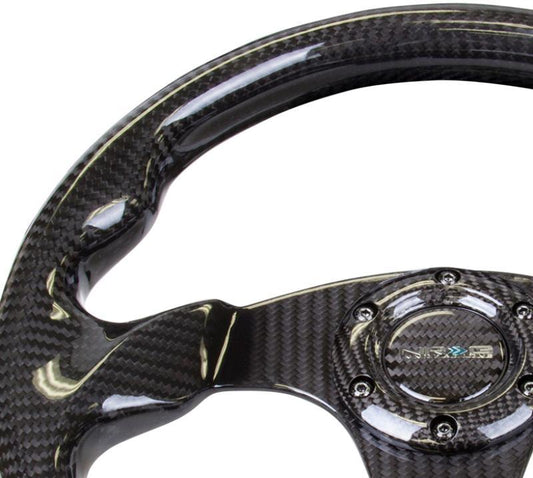 NRG Flat Bottom Carbon Fiber Steering Wheel - 320mm (ST-009CF/BK)