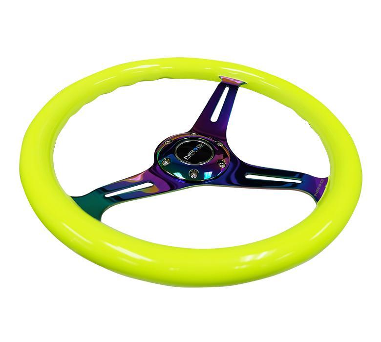 NRG 350mm Steering Wheels - NeoChrome Spokes - Neon Yellow (ST-015MC-NYW)