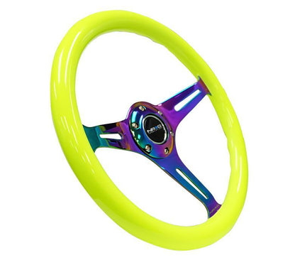 NRG 350mm Steering Wheels - NeoChrome Spokes - Neon Yellow (ST-015MC-NYW)