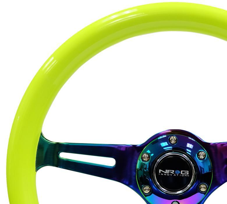 NRG 350mm Steering Wheels - NeoChrome Spokes - Neon Yellow (ST-015MC-NYW)