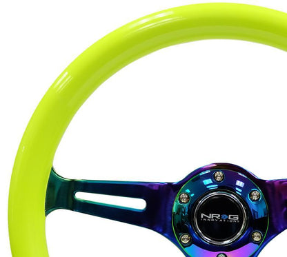 NRG 350mm Steering Wheels - NeoChrome Spokes - Neon Yellow (ST-015MC-NYW)