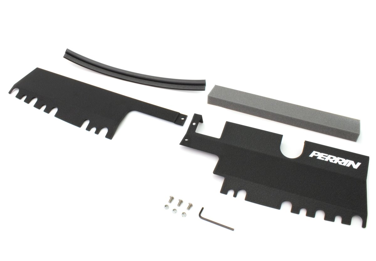 Perrin 2pc Radiator Shroud For Use w/ OEM Intake Scoop Black 2015-2021 WRX / 2015-2021 STI