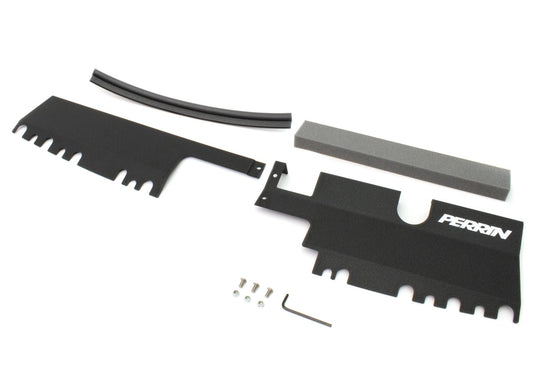 Perrin 2pc Radiator Shroud For Use w/ OEM Intake Scoop Black 2015-2021 WRX / 2015-2021 STI