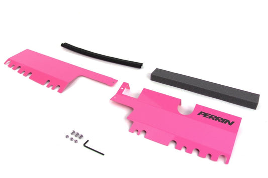 Perrin 2pc Radiator Shroud For Use w/ OEM Intake Scoop Hyper Pink 2015-2021 WRX / 2015-2021 STI