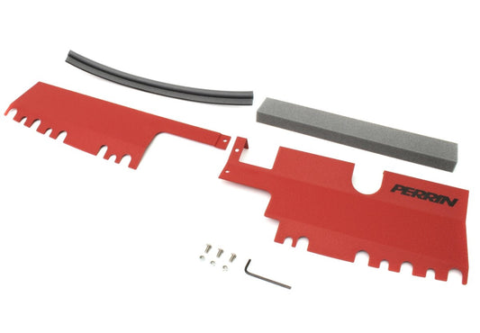 Perrin 2pc Radiator Shroud For Use w/ OEM Intake Scoop Red 2015-2021 WRX / 2015-2021 STI