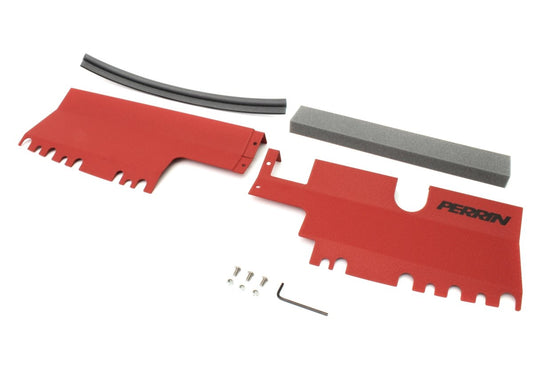 Perrin 2pc Radiator Shroud For Use w/out OEM Intake Scoop Red 2015-2021 WRX / 2015-2021 STI