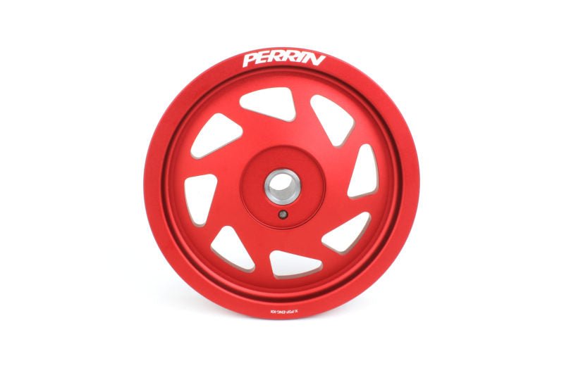 Perrin Lightweight Crank Pulley - Red | 2019-2021 Subaru WRX (PSP-ENG-104RD)