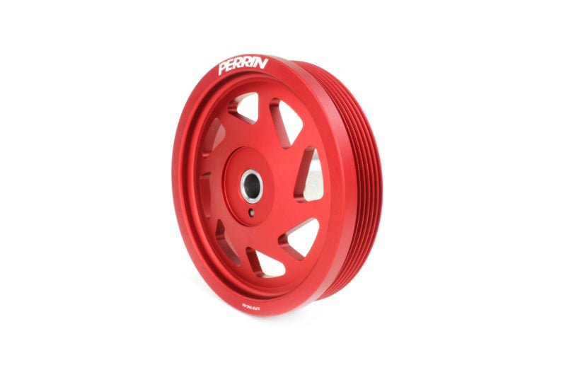 Perrin Lightweight Crank Pulley Red | 2022+ Subaru BRZ/GR86 & WRX 2.0L Turbo (PSP-ENG-106RD)