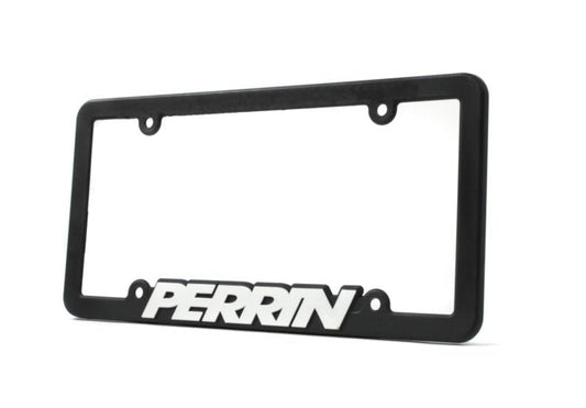 Perrin License Plate Frame Black w/ White Logo Universal-WheelFlip