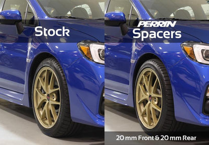 Perrin 5x114.3 Subaru Wheel Spacers - 20mm Hub-centric | 2004-2021 Subaru WRX STI, and 2015-2023 Subaru WRX (PSP-WHL-020BK)