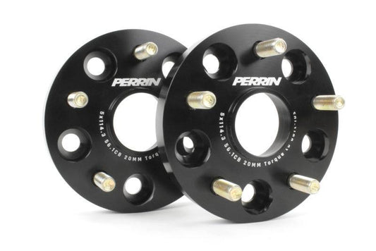 Perrin 5x114.3 Subaru Wheel Spacers - 20mm Hub-centric | 2004-2021 Subaru WRX STI, and 2015-2023 Subaru WRX (PSP-WHL-020BK)