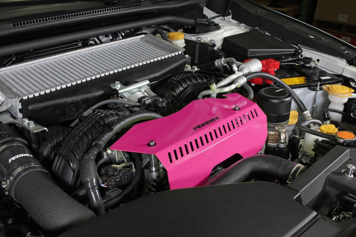 Perrin Pulley Cover Hyper Pink 2022-2024 WRX-WheelFlip