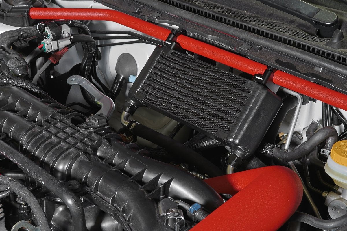 Perrin Top Mount Oil Cooler Kit Black Top Mounted 2015-2025 WRX