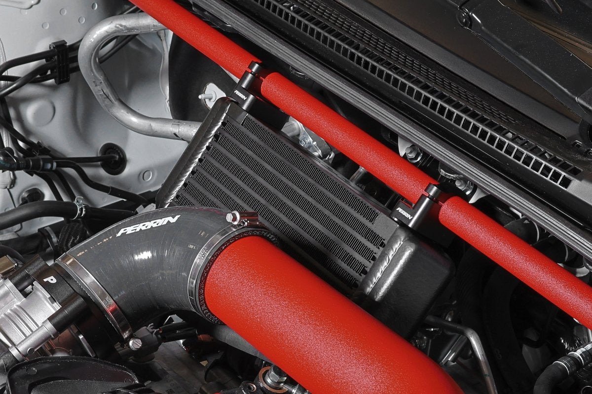 Perrin Top Mount Oil Cooler Kit Black Top Mounted 2015-2025 WRX