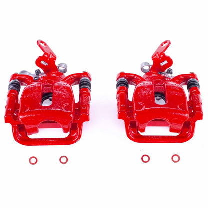 Power Stop Rear Red Calipers w/Brackets - Pair | 2015-2021 Volkswagen Golf (S7272)