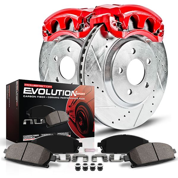 Power Stop Front & Rear Z23 Evolution Kit w/Calipers | 2014-2015 Infiniti Q60 (KC9062)