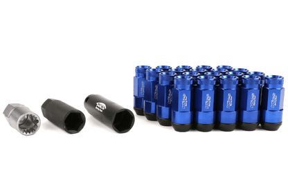 Project Kics Leggdura Racing Shell Type Lug Nuts 53mm Open-End 12X1.25 Blue (16+4 Locks)