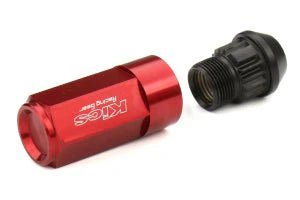 Project Kics Leggdura Racing Shell Type Lug Nuts 53mm Closed-End 12X1.25 Red (16+4 Locks)