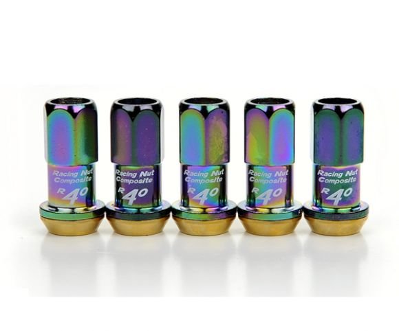 Project Kics R40 Lug Nuts Neochrome 12x1.25 (16+4 Locks)