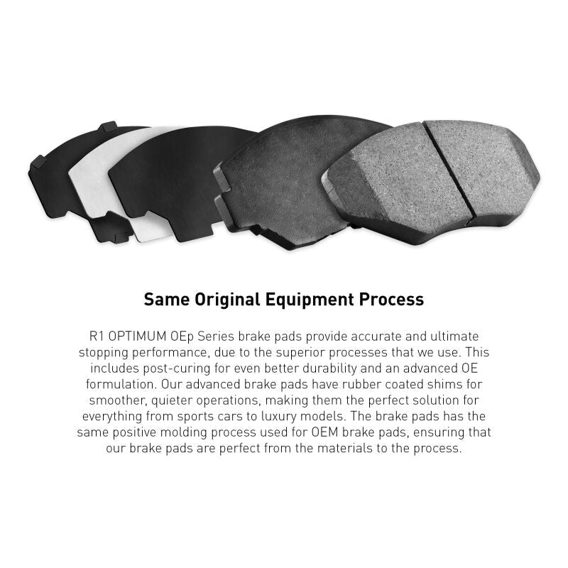 R1 Concepts Optimum OEp Rear Pads & Hardware Kit | Honda Accord/Integra 2013 - 26 (2551 - 2102 - 01) - WheelFlip