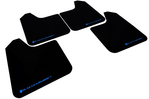 Rally Armor Universal UR Mudflaps Black Urethane Blue Logo