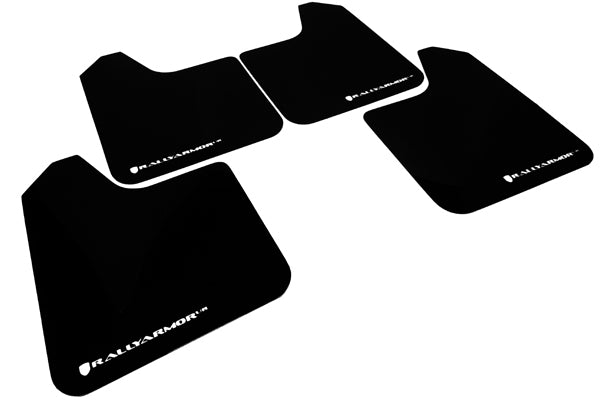 Rally Armor Universal UR Mudflaps Black Urethane White Logo