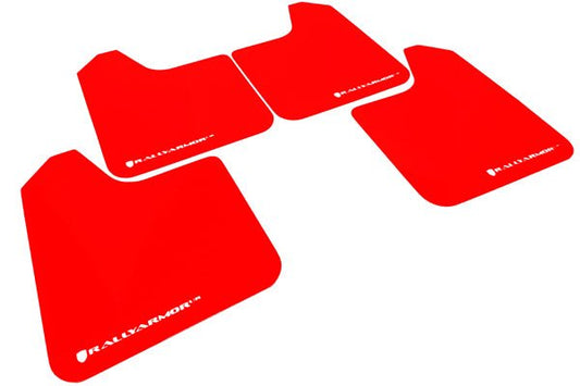 Rally Armor Universal UR Mudflaps Red Urethane White Logo