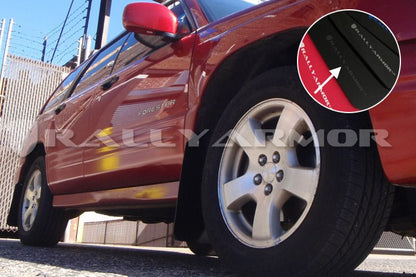 Rally Armor UR Mudflaps Black Urethane Grey Logo 1998-2002 Forester