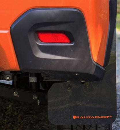 Rally Armor UR Mudflaps Black Urethane Orange Logo 2013-2017 Crosstrek XV