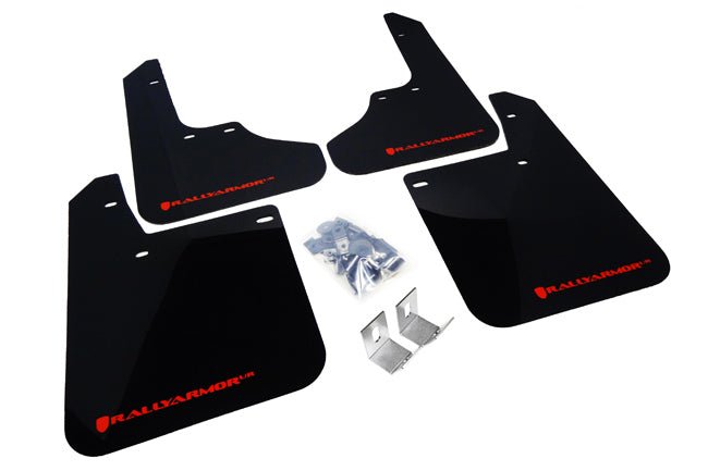 Rally Armor UR Mudflaps Black Urethane Red Logo 2008-2011 Impreza / 2008-2010 WRX