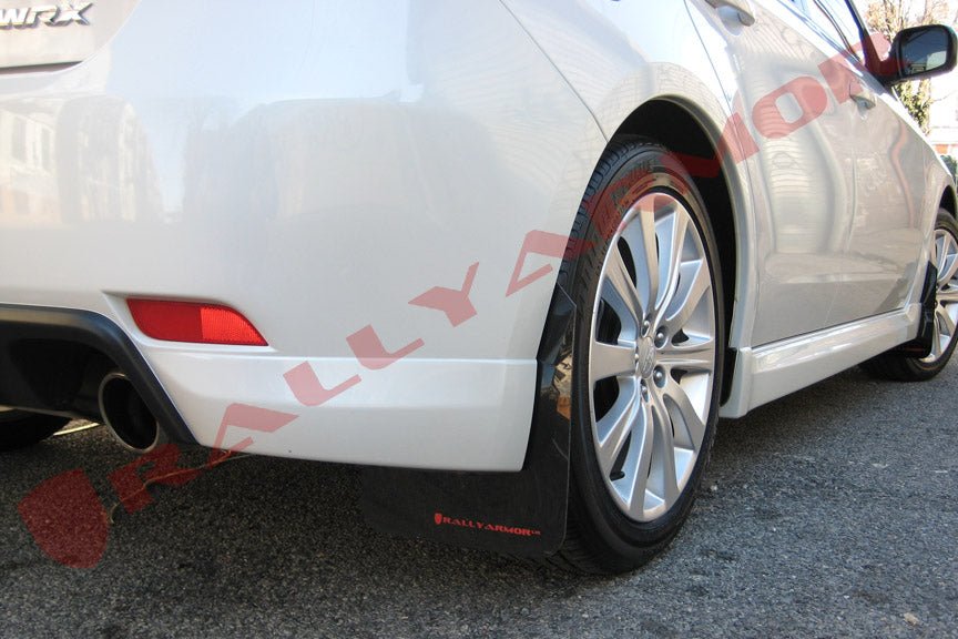 Rally Armor UR Mudflaps Black Urethane Red Logo 2008-2011 Impreza / 2008-2010 WRX