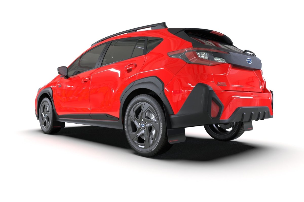 Rally Armor UR Mudflaps Black Urethane Red Logo 2024 Crosstrek