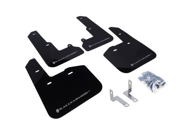 Subaru Legacy 2015+ Direct Fit Mud Flaps by Rally Armor - Black/Silver (MF34-UR-BLK/SIL)