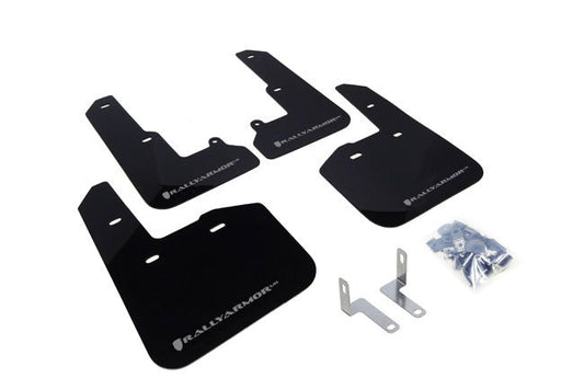 Subaru Legacy 2015+ Direct Fit Mud Flaps by Rally Armor - Black/Silver (MF34-UR-BLK/SIL)