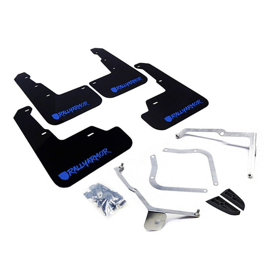 Rally Armor UR Mudflaps Black Urethane w/ New Era Blue Logo 2015-2021 WRX / 2015-2021 STI