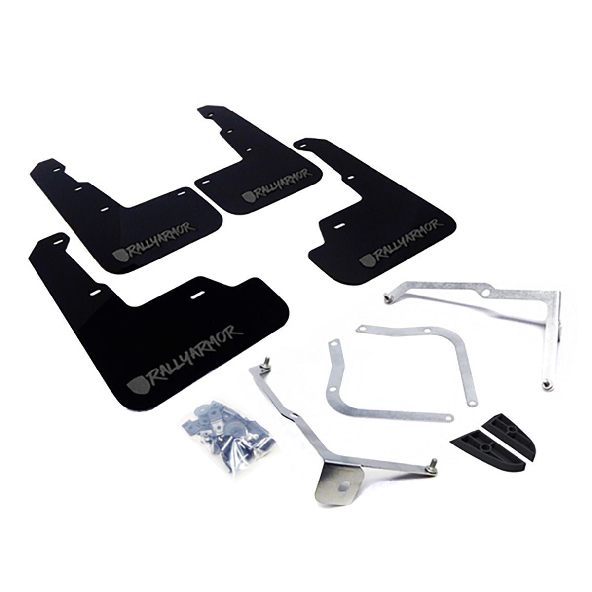 Rally Armor UR Mudflaps Black Urethane w/ New Era Grey Logo 2015-2021 WRX / 2015-2021 STI