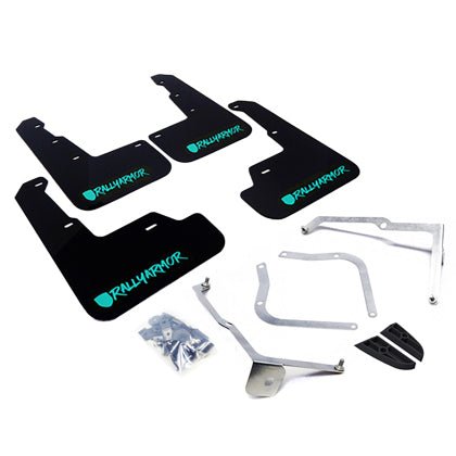 Rally Armor UR Mudflaps Black Urethane w/ New Era Hyper Teal Logo 2015-2021 WRX / 2015-2021 STI