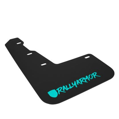 Rally Armor UR Mudflaps Black Urethane w/ New Era Hyper Teal Logo 2015-2021 WRX / 2015-2021 STI