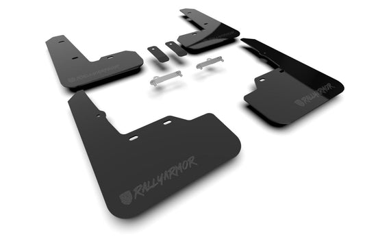 Rally Armor UR Mudflaps Black Urethane w/ New Era Metallic Black Logo 2022-2024 WRX