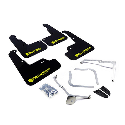 Rally Armor UR Mudflaps Black Urethane w/ New Era Caliper Green Logo 2022-2024 WRX